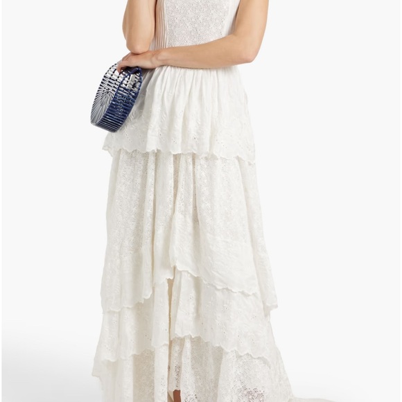 LoveShackFancy Women's NWT Sarabi Wedding Gown True White - Size 0 $1695 - Picture 3 of 11